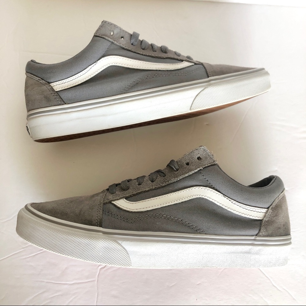 Vans Old Skool Authentic Gray White Suede Canvas Men Shoes 8.5 - Picture 3 of 9
